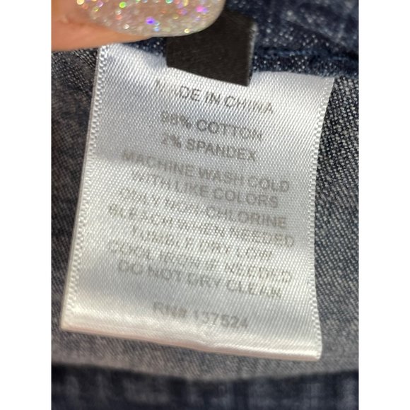 Express Jeans Women’s Denim Shorts 6 Blue 4-Pocket Zip & Button Stretchy - Picture 12 of 16